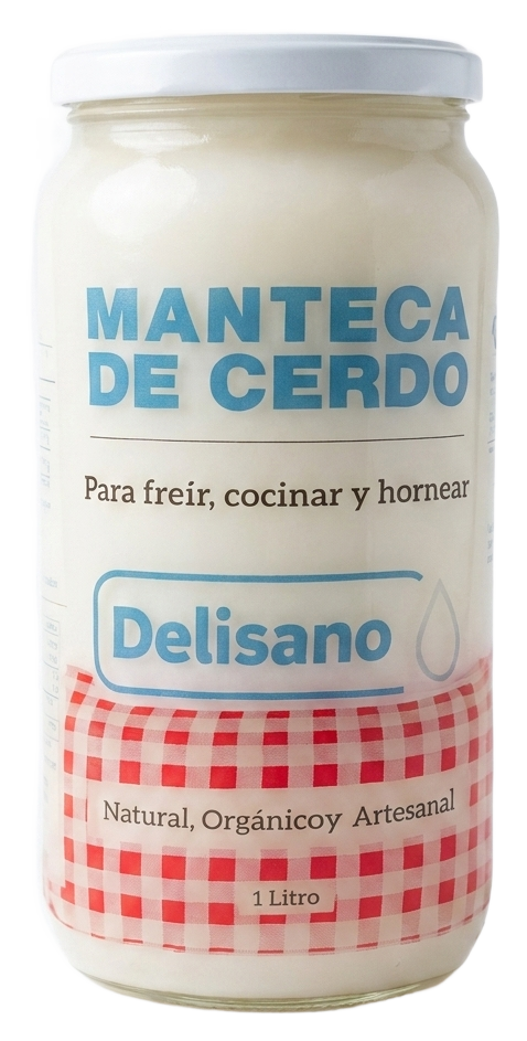 Frasco de manteca de cerdo Delisano de 1 kg